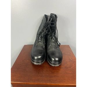Military grade Black lace up oil resistant combat boots